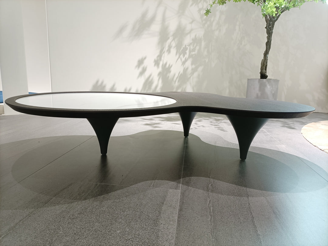 Roma 3 Legs Smoked Walnut Color with Sintered Stone Coffee Table