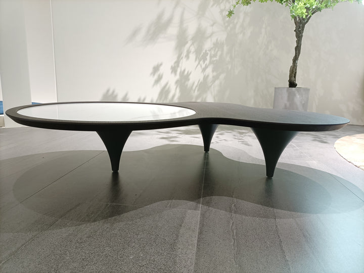 Roma 3 Legs Smoked Walnut Color with Sintered Stone Coffee Table