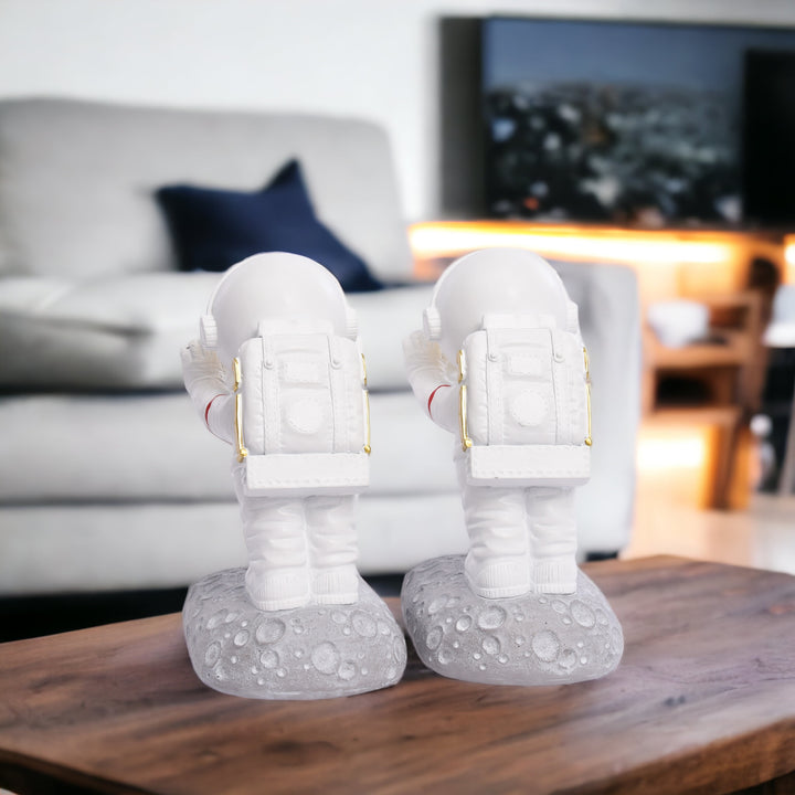 Astronaut Bookends Resin Statue 2 Pcs