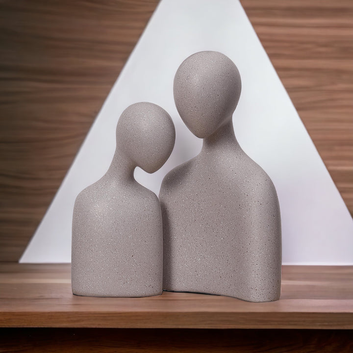 Love Couple Resin Sculpture (Grey)