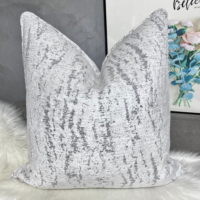 Silver Frost Feather-Filled Cushion