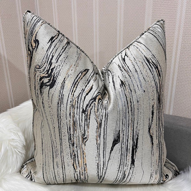 Marble Swirl Feather-Filled Cushion