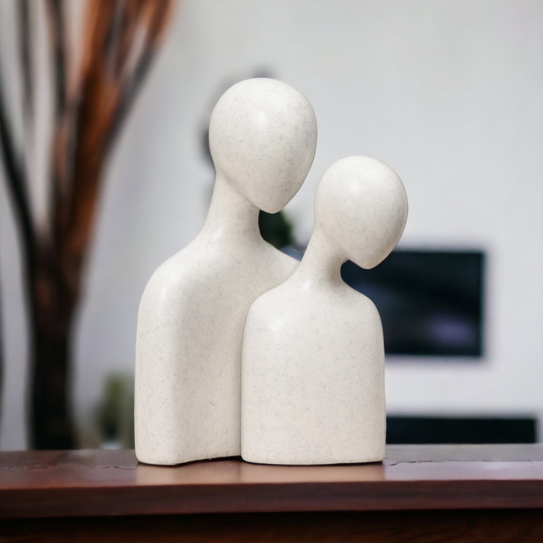 Love Couple Resin Sculpture (White)