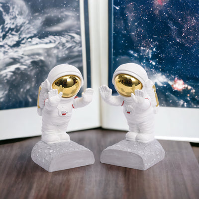 Astronaut Bookends Resin Statue 2 Pcs