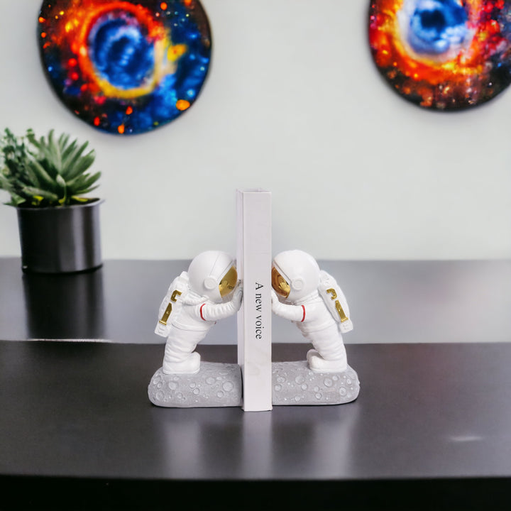 Astronaut Bookends Resin Statue 2 Pcs