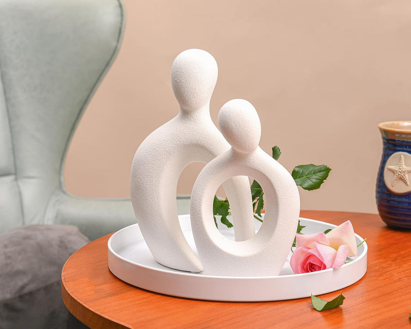 Romantic Couple Ceramic Vase in White Color (2pc)