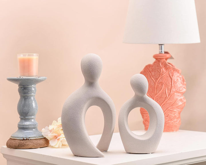 Romantic Couple Ceramic Vase in Grey Color (2pc)