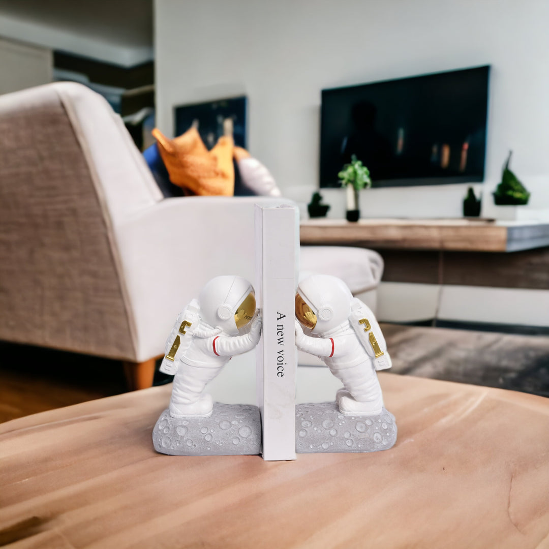 Astronaut Bookends Resin Statue 2 Pcs