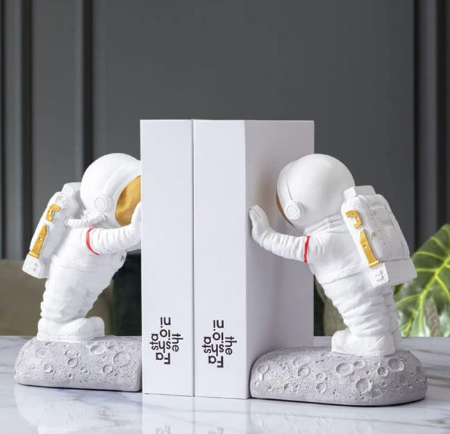 Astronaut Bookends Resin Statue 2 Pcs