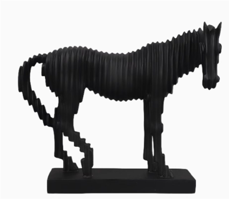 Abstract Black Horse Sculpture 5