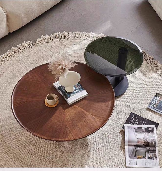 Amazon Coffee Table Set Modern Design with Glass Top Side Table (Set of 2)