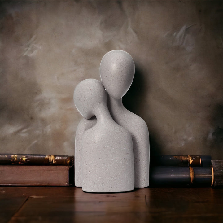 Love Couple Resin Sculpture (Grey)