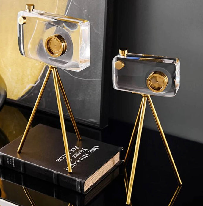 Crystal Gold Camera Decor Set OF 2 Pcs