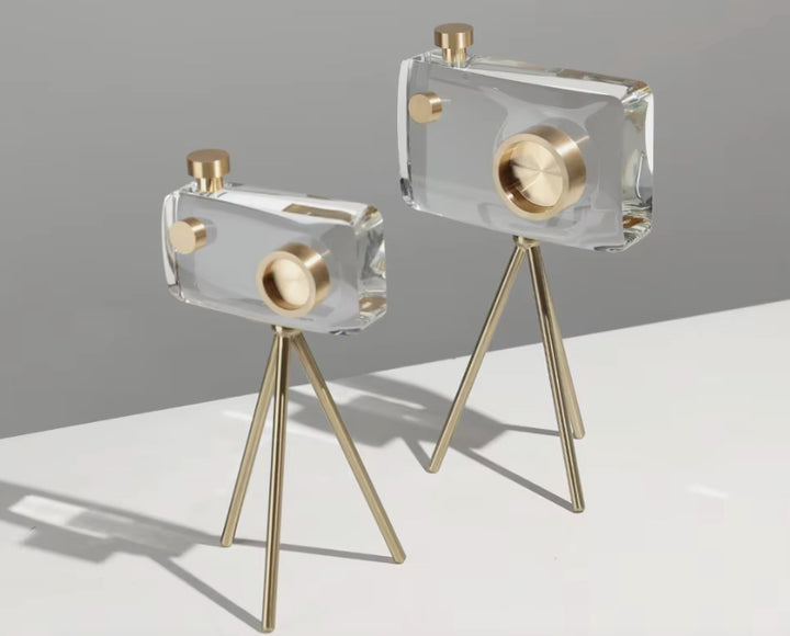 Crystal Gold Camera Decor Set OF 2 Pcs