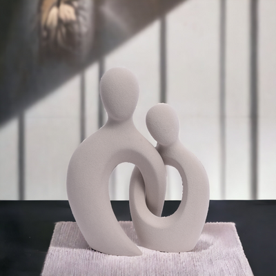 Romantic Couple Ceramic Vase in Grey Color (2pc)