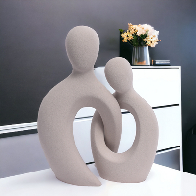 Romantic Couple Ceramic Vase in Grey Color (2pc)