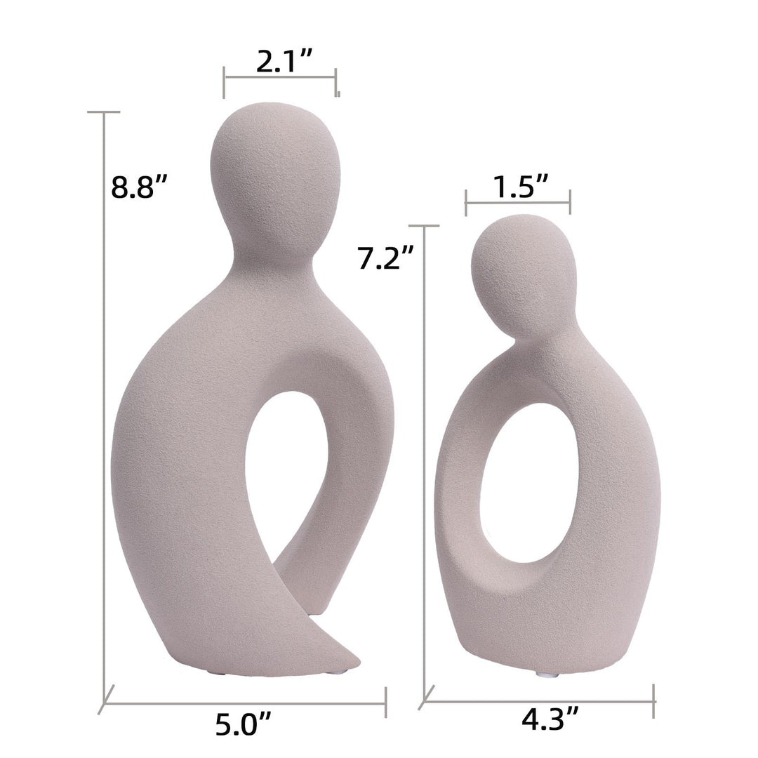 Romantic Couple Ceramic Vase in Grey Color (2pc)