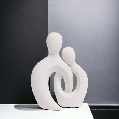 Romantic Couple Ceramic Vase in White Color (2pc)