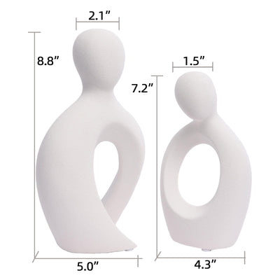 Romantic Couple Ceramic Vase in White Color (2pc)