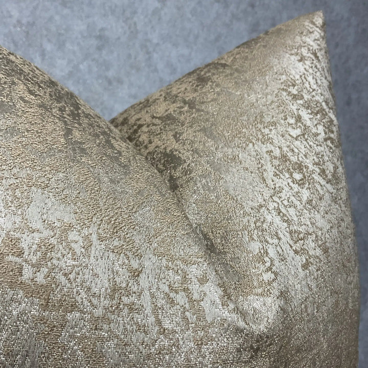 Champagne Designer Feather-Filled Cushion