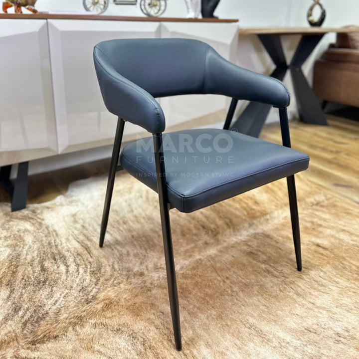 Dora Modern Dining Chair with Black Metal Legs