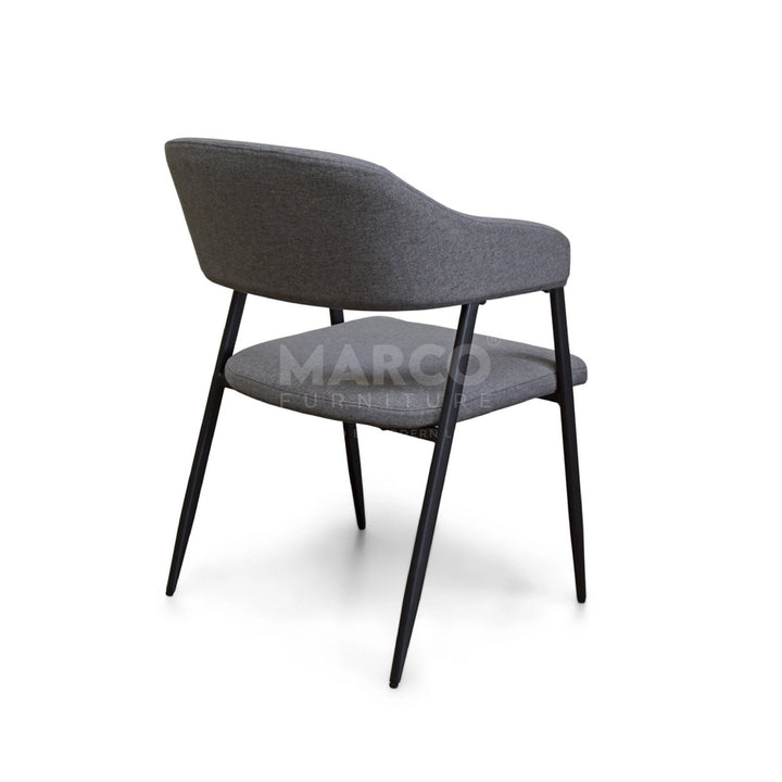 Dora Modern Dining Chair with Black Metal Legs