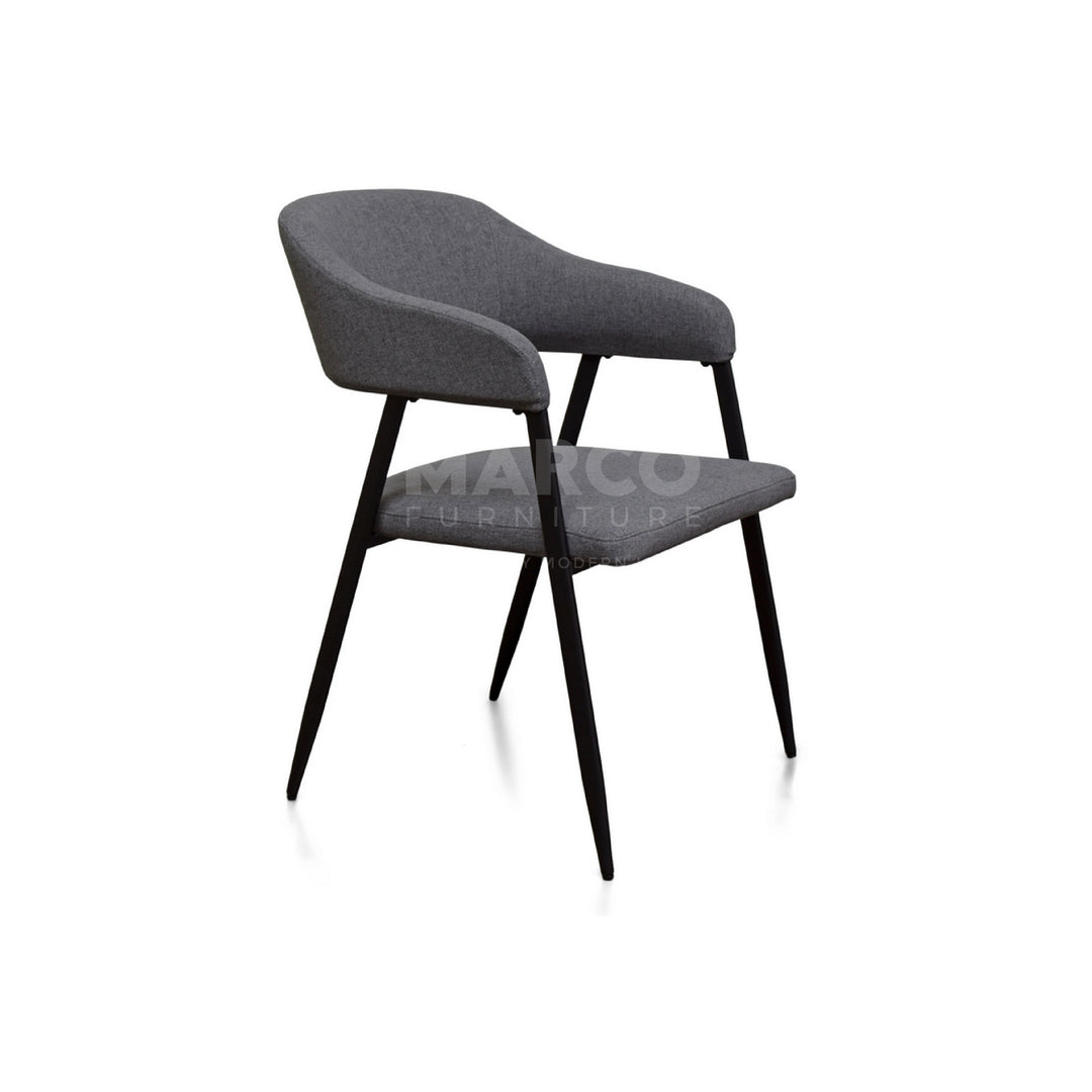 Dora Modern Dining Chair with Black Metal Legs