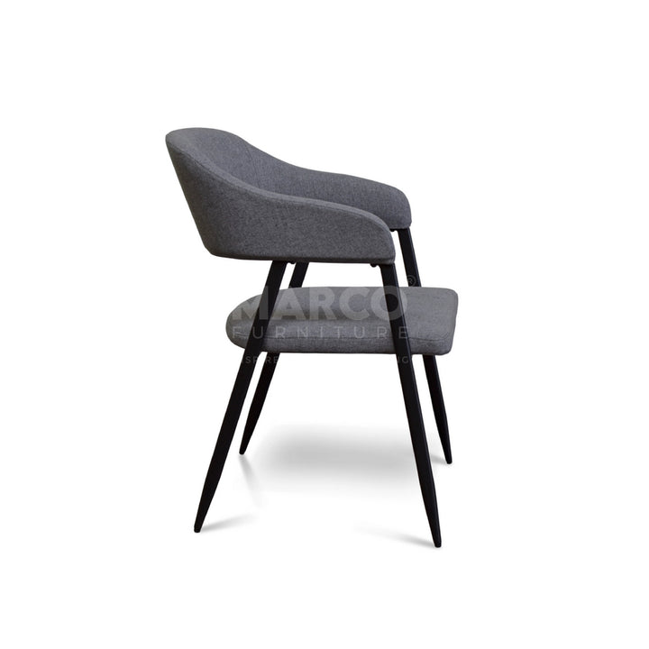 Dora Modern Dining Chair with Black Metal Legs