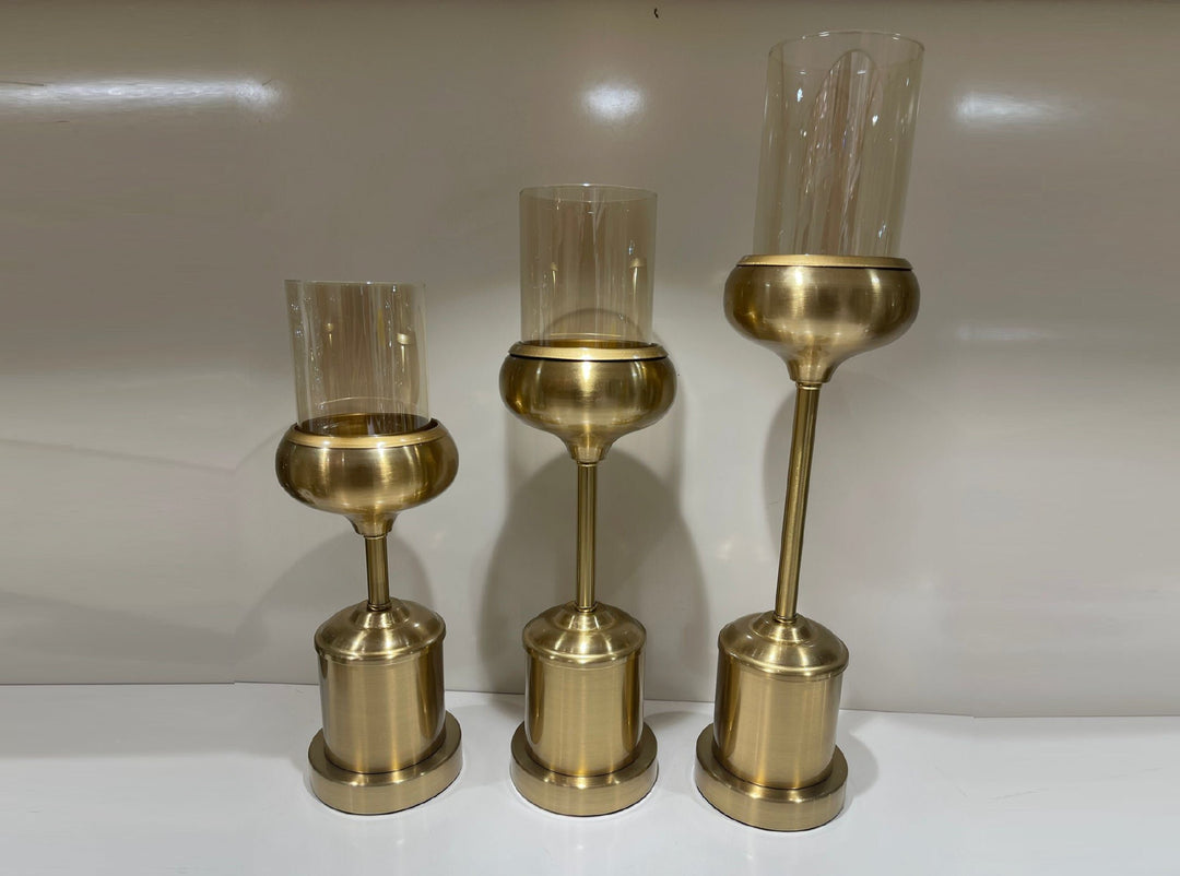 Elegant Gold Candle Holder Set