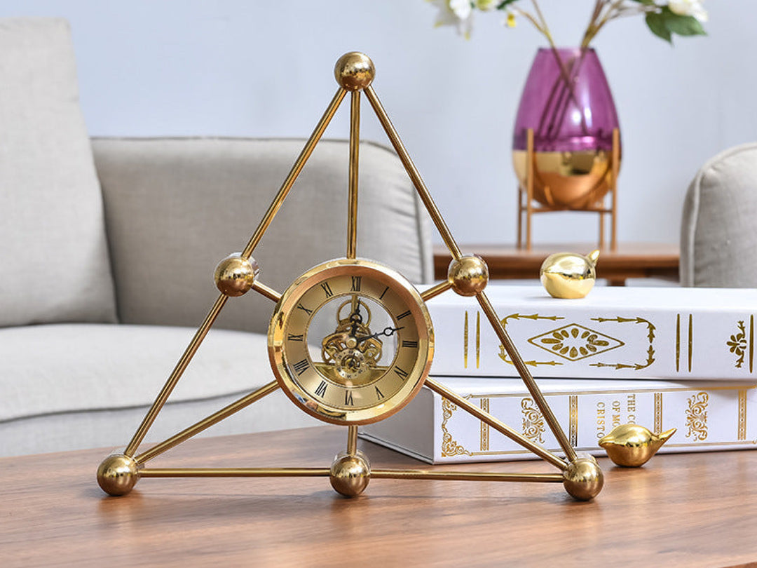 Geometric Pyramid Table Clock