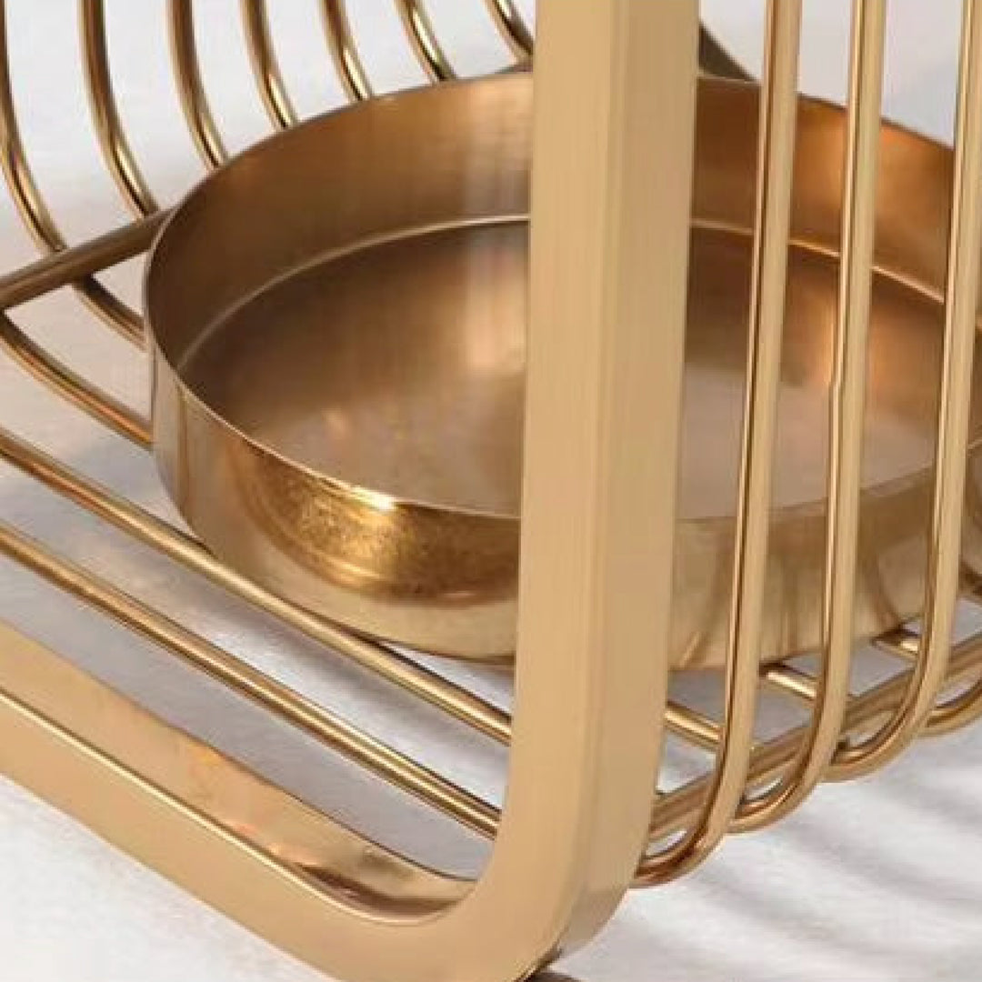 Gold Cage Candle Holder Set