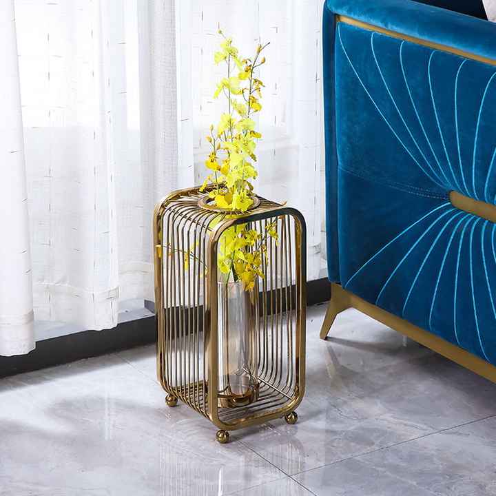 Gold Cage Candle Holder Set