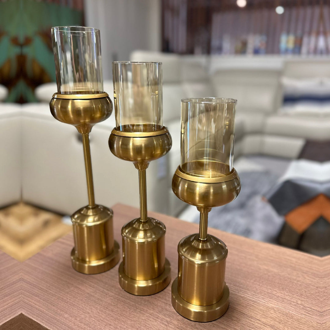 Elegant Gold Candle Holder Set