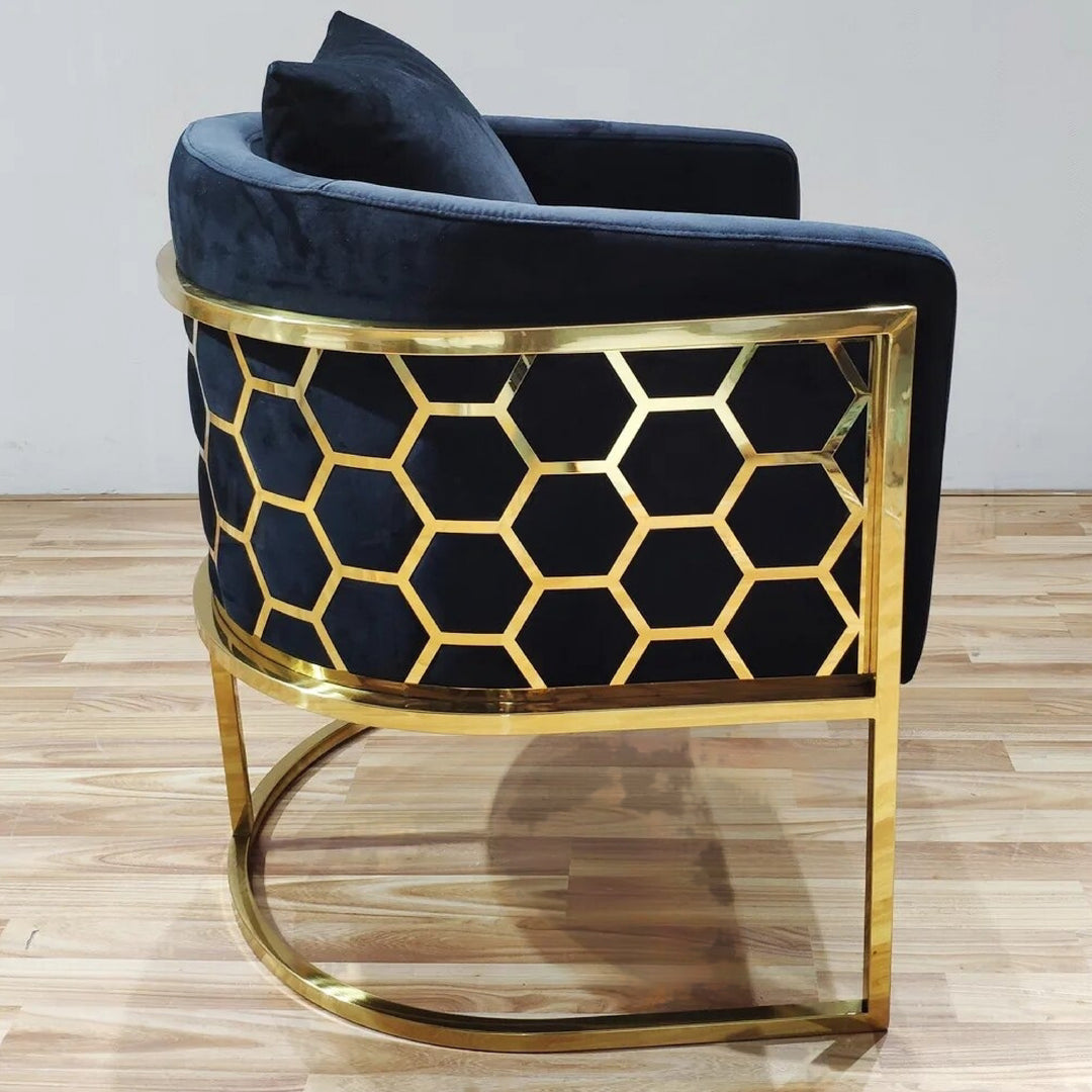 HoneyComb Blue Dining Chair 4