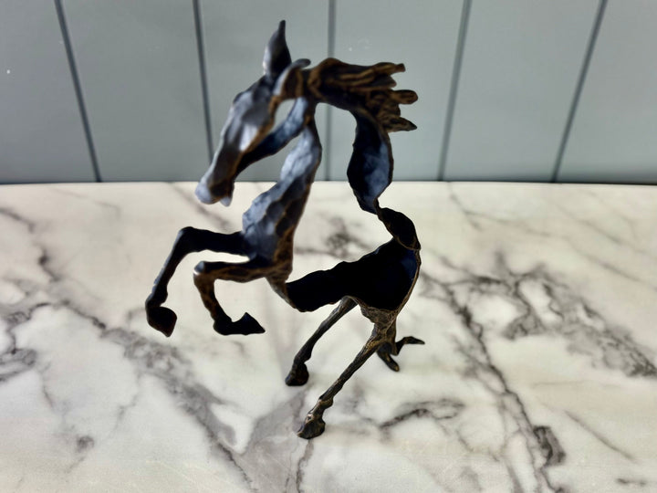 Abstract Rearing Horse Sculpture