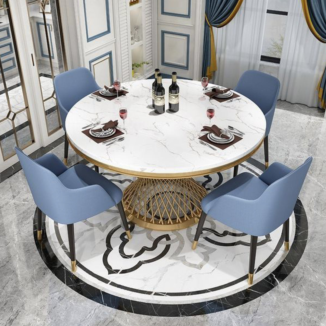 Kimber Pedestal Marble Dining Table