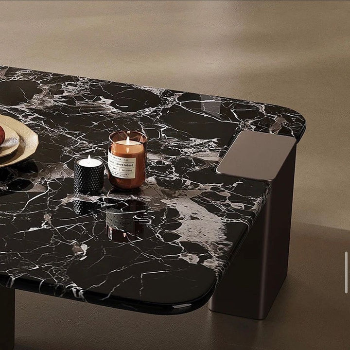 Lapis Black Rose Marble Top Coffee Table