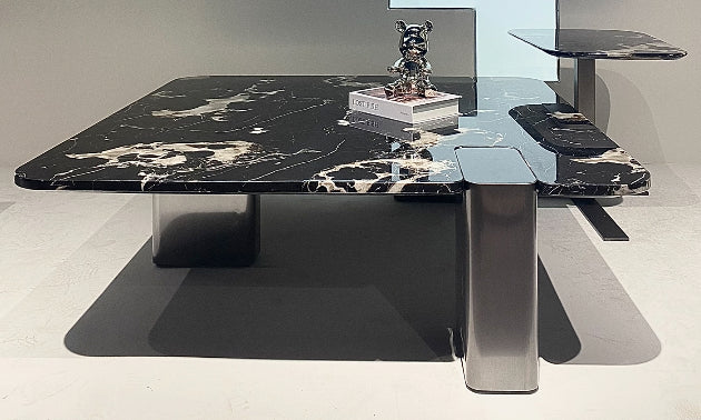 Lapis Black Rose Marble Top Coffee Table