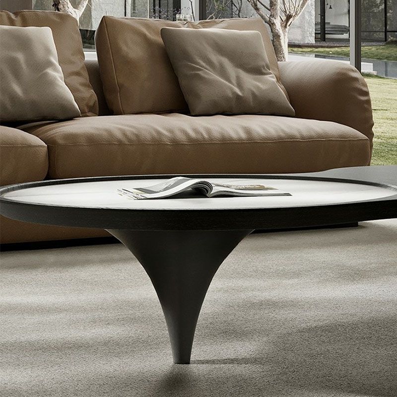 Roma 3 Legs Smoked Walnut Color with Sintered Stone Coffee Table