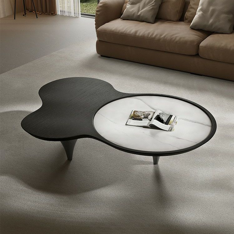 Roma 3 Legs Smoked Walnut Color with Sintered Stone Coffee Table