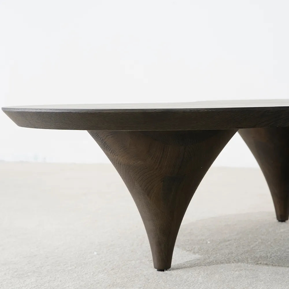 Roma 3 Legs Smoked Walnut Color with Sintered Stone Coffee Table