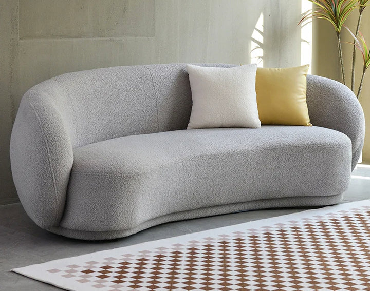 Dolce Curved Boucle Fabric Sofa