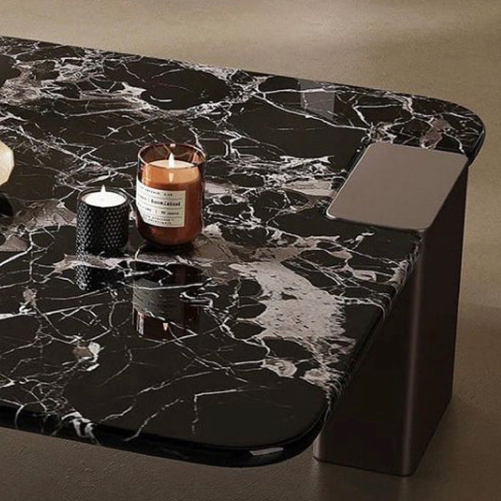 Lapis Black Rose Marble Top Coffee Table