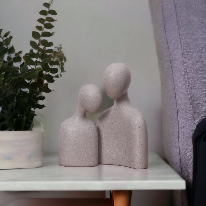 Love Couple Resin Sculpture (Grey) 8