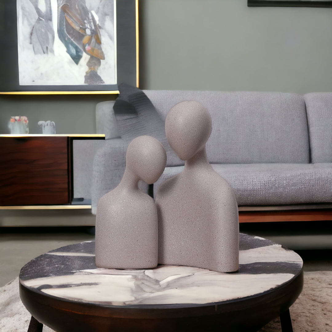 Love Couple Resin Sculpture (Grey) 9