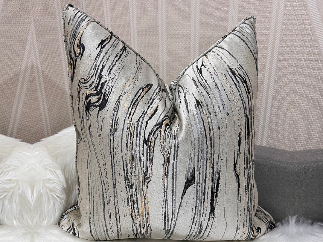 Marble Swirl Feather-Filled Cushion