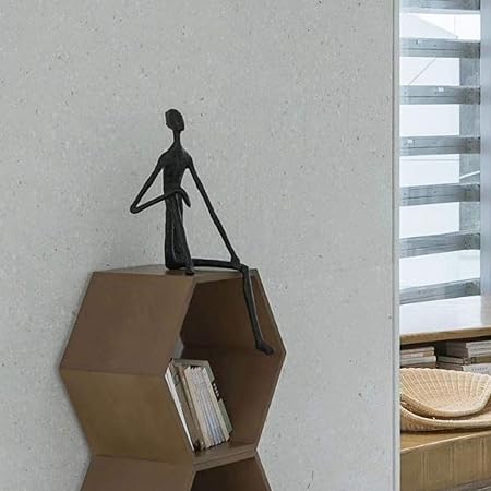 Minimalist Sitting Man Metal Sculpture