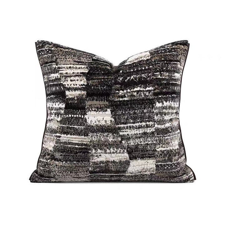 Monochrome Stripes Designer Feather-Filled Cushion