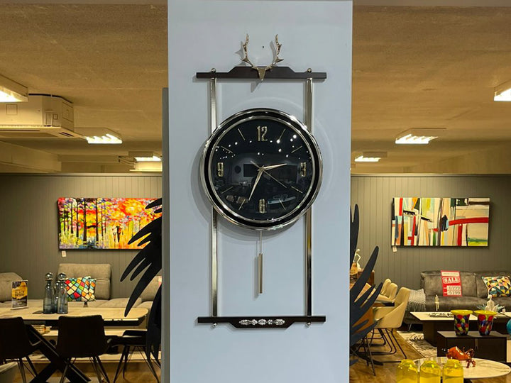 Pendulum Wall Clock BLK  (35x75 cm)