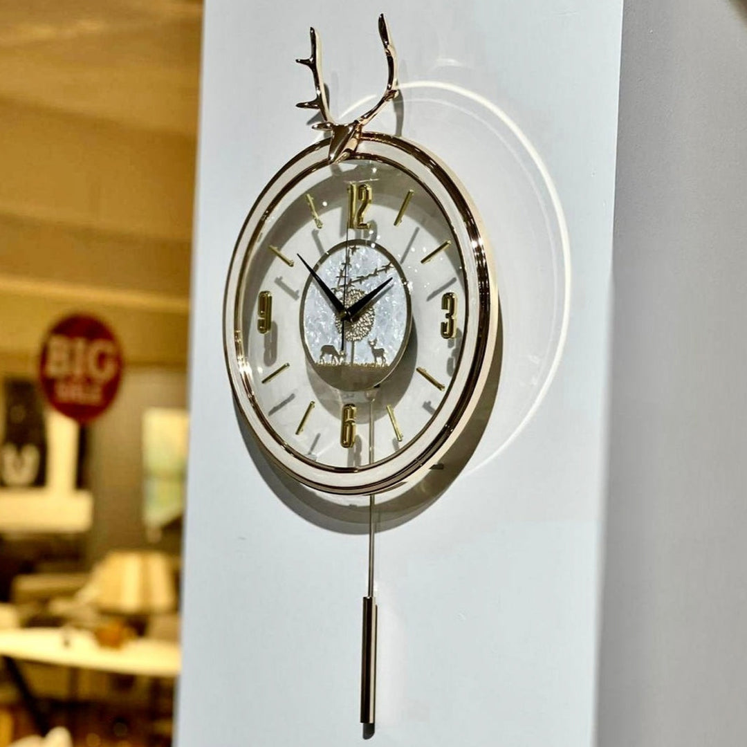 Stella Deer Pendulum Wall Clock (33x64 cm)